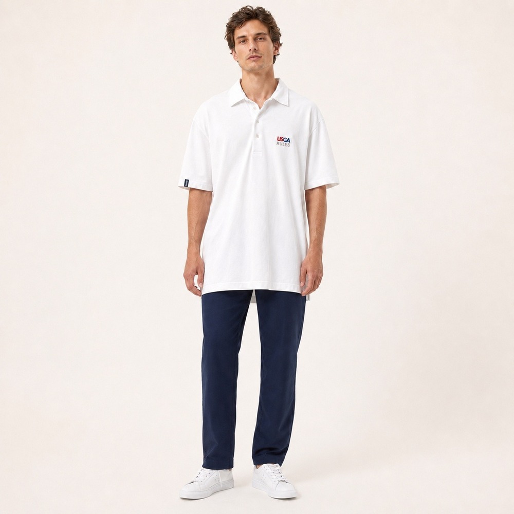 Polo Golf Ralph Lauren‎ Shirt Mens Medium White USGA Rules Stretch Lisle Polo